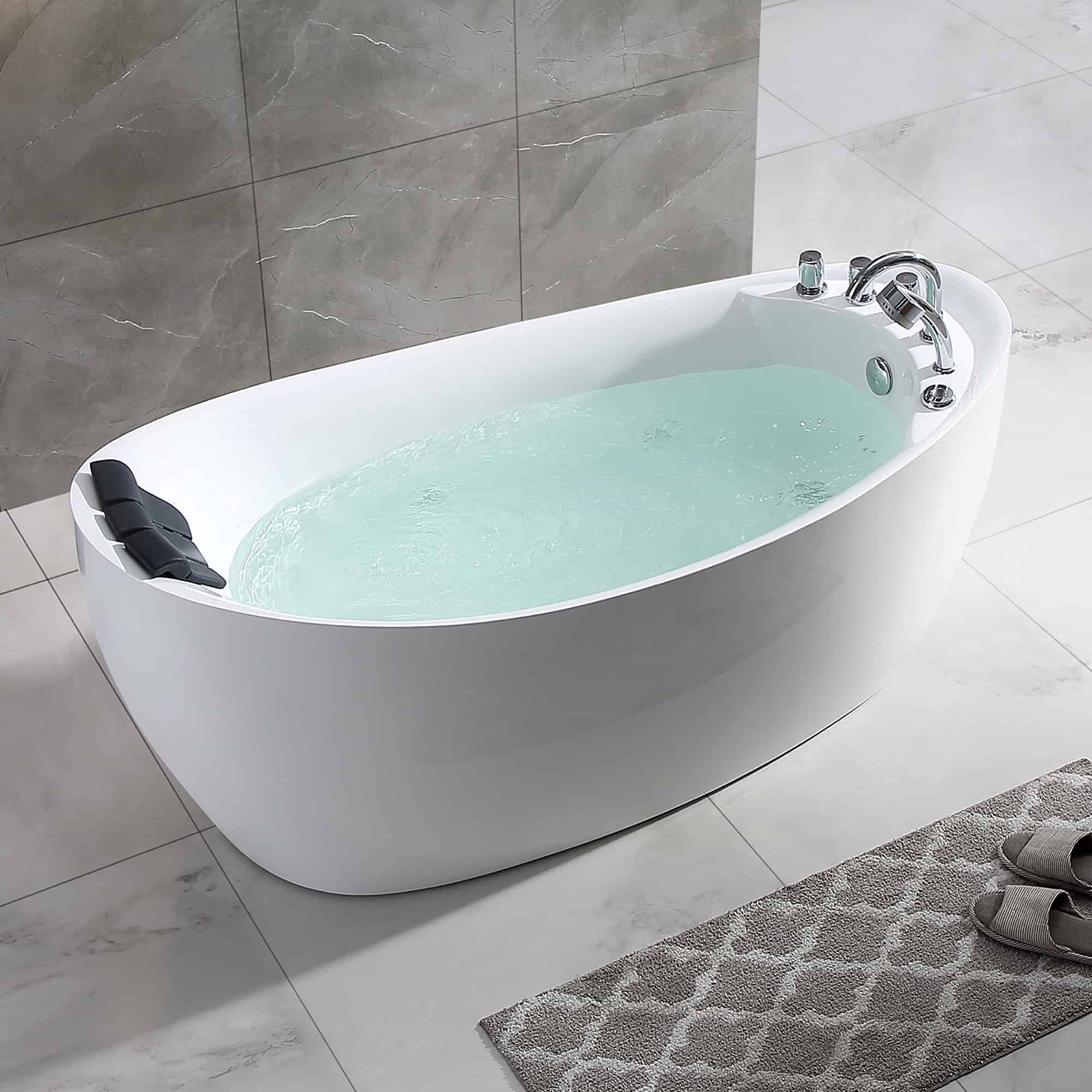 Empava 67 in. Whirlpool Freestanding Acrylic Bathtub | EMPV-67AIS02 - Image 7
