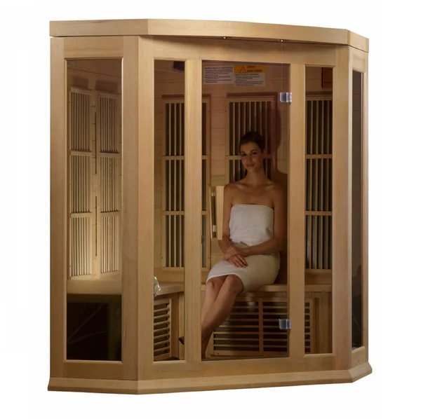 Golden Designs Maxxus 3-Person Corner FAR Infrared Sauna Carbon Low EMF with Canadian Hemlock | MX-K356-01 - Image 3