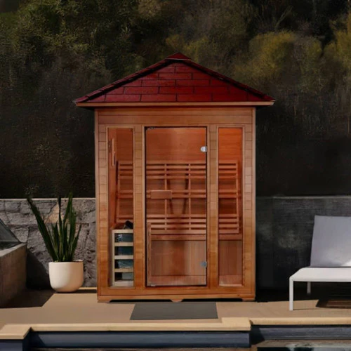 Sunray Waverly 3-Person Outdoor Traditional Sauna with Windows - Image 11